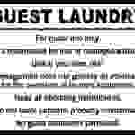 #L400 SIGN – GUEST LAUNDRY FOR GUEST USE ONLY….