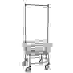 Antimicrobial Laundry Cart w/ Double Pole Rack 1