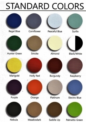 CACO STANDARD COLOR CHART - Sudsy Vending Supplies