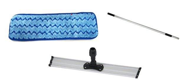 MICROFIBER WET MOP WITH "W" SCRUBBER 18" COMPLETE